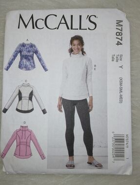 MCCALL'S M7874 Sz XS-S-M Misses Tops In 4 Variations And Leggings